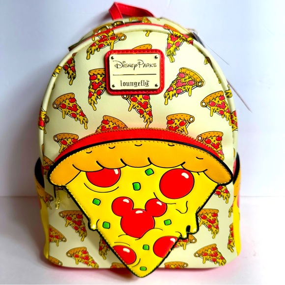 NWT. Disney Mickey Mouse Pizza Loungefly Mini Backpack – Disney Eats. - Picture 1 of 13